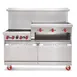 American Range AR-6B-24RG-CC 60" Gas Restaurant Range w/ (6) Open Burners, (1) 24" Raised Griddle/Broiler, (2) Convection Ovens, 292.000 BTU 1 image