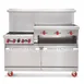 American Range AR-6B-24RG-CL-126R 60" Gas Restaurant Range w/ (6) Open Burners, (1) 24" Raised Griddle/Broiler, (1) Standard Oven, (1) Convection Oven, 297.000 BTU 1 image