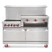 American Range AR-6B-36RG 72" Gas Restaurant Range w/ (6) Open Burners, (1) 36" Raised Griddle/Broiler, (2) Standard Ovens, 322.000 BTU 1 image