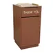 American Tables & Seating TR2 Trash Receptacle, 23"W x 23"D x 45"H, swing door with "Thank You" in white 1 image