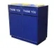 American Tables & Seating TR3 Trash Receptacle, 45"W x 23"D x 45"H, double, swing door with "Thank You" in white 1 image