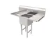 American Tables & Seating MET-SE-15151D 45" One Compartment Sink, 15"W x 15"L Bowl With Right-Hand Drainboards 1 image