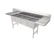 American Tables & Seating MET-SE-16204D18 110" (4) Compartment Sink, 16"Wx20"L Bowl w/2 Drainboards 1 image