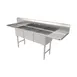 American Tables & Seating MET-SE-18183D 90" Three Compartment Sink, 18"Wx18"L Bowl-2 Drainboards 1 image