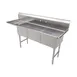 American Tables & Seating MET-SE-18183L 75" Three Compartment Sink, 18"W x 18"L Bowl /Left-Hand  1 image