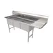 American Tables & Seating MET-SE-18183R 75" Three Compartment Sink, 18"Wx18"L Bowl With Right-Hand 1 image