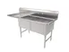 American Tables & Seating MET-SEH-24242L 75" Two Compartment Sink,  24"Wx24"L Bowl With Left Board 1 image