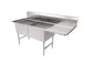 American Tables & Seating MET-SEH-24242R 75" Two Compartment Sink, 24"Wx34"L Bowl With Right Board 1 image