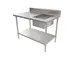 American Tables & Seating MET-WTPS-3048L 48" Prep Table Sink Unit, Bowl on Left - 18 Gauge 1 image