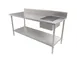 American Tables & Seating MET-WTPS-3072L 72" Prep Table Sink Unit, Bowl on Left - 18 Gauge 1 image