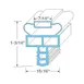 AllPoints 25389 Refrigerator Magnetic Door Gasket, 15-9/16" X 24-1/4" 1 image