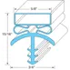 AllPoints 741450 Magnetic 3-Sided Door Gasket, 35-5/8" X 77-3/4", Gray Color 1 image