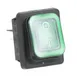 AllPoints 8011842 Switch - Rocker, Lighted (Green), (4) 1/4" Tab Terminals 1 image