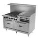 Asber AEMR-2-RG24-B6-60-H 60" Gas Restaurant Range w/ (6) Burners, 24" Raised Griddle, (2) Ovens 1 image