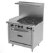 Asber AEMR-G12-B4-36 36" Gas Restaurant Range w/ (4) Open Burners, (1) 12" Griddle, (1) Standard Oven, 174.000 BTU 1 image