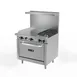 Asber AEMR-G24-B2-36-H 36" Gas Restaurant Range w/ (2) Open Burners, (1) 24" Griddle, (1) Standard Oven, 138.000 BTU  1 image