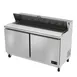 Asber APTS-60-16 60" Two Section Sandwich/Salad Prep Table w/ 2 Doors, 16 pans, 15 cu. ft. 1 image