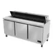 Asber APTS-72-18 72" Three Section Sandwich/Salad Prep Table w/ 3 Doors, 18 pans, 18 cu. ft. 1 image