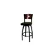 ATS 77CA-BSS Swivel Bar Stool, Wood Cut‑Out Back, 1‑1/8" Square Metal Tubing, Armless, Clear Coat Finish 1 image