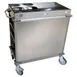 Cadco BC-2-LST Stainless Steel Mobile Beverage Service Cart w/ 2 Shelves and 2 Drawers 4 image