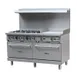Adcraft BDGR-6024G/NG 60" Natural Gas Restaurant Range w/ (6) Open Burners, (1) 24" Griddle, (2) Standard Ovens, 280.000 BTU 1 image