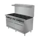 Adcraft BDGR-60/NG 60" Gas Restaurant Range, (2) Standard Ovens, (10) Open Burners 1 image