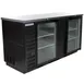 Beverage Air BB68HC-1-G-B 69" 2 Section Black Back Bar Refrigerator with Glass Door 2 image