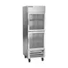 Beverage Air HBR23HC-1-HG, 27" 1-Section Reach-In Refrigerator w/ 2 Glass Half Doors, Bottom Mounted, 1/4 hp, 23 cu. ft. 1 image