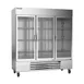 Beverage Air HBR72HC-1-G 75" 3-Section Reach-In Refrigerator w/ 3 Glass Full Doors, Bottom Mount, 1/2 hp, 69 cu. ft. 1 image