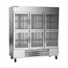 Beverage Air HBR72HC-1-HG 75" 3-Section Reach-In Refrigerator w/ 6 Glass Half Doors, Bottom Mount, 1/2 hp, 69 cu. ft. 1 image