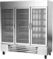 Beverage Air HBRF72HC-1-B-G 75" 3-Section Reach-In Refrigerator Freezer Combo w/ 3 Glass Doors 1 image