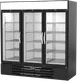 Beverage Air MMRR72HC-1-B-BW 75" Dual Temp 3 Glass Door Merchandiser in Black, 65.47 cu. ft. 1 image