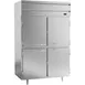 Beverage Air PF2HC-1AHS 52" Two Section Reach-In Freezer w/ 4 Half Solid Doors, Aluminum Interior, 45 cu. ft. 1 image