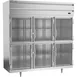 Beverage Air PF3HC-1BHG 78" Three Section Reach-In Freezer w/ 6 Half Glass Doors, Aluminum Interior, 68 cu. ft. 1 image