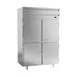 Beverage Air PR2HC-1AHS 52" 2-Section Reach-In Refrigerator w/ 4 Solid Half Doors, Top Mounted, Aluminum Interior, 44.5 cu. ft. 1 image