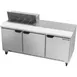 Beverage Air SPE72HC-08 72" Three Section Sandwich/Salad Prep Table w/ 3 Doors, 8 pans, 20 cu. ft. 1 image