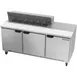 Beverage Air SPE72HC-12 72" Three Section Sandwich/Salad Prep Table w/ 3 Doors, 12 pans, 20 cu. ft. 1 image