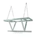 BK Resources BK-CM60PR 52" Stainless Steel Triple Bar Ceiling Hung Pot Rack w/ 30 Double Prong Hooks 1 image