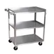 BK Resources BKC-1827S-3S-KD Stainless Steel 3 Shelf Utility Cart - 24"W x 18"D 1 image