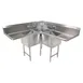 BK Resources BKCS-3-18-14-18T 57" 3 Compartment Corner Sink, 18"W x 18"L Bowl - Galvanized 1 image