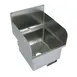BK Resources BKHS-D-1616-SS 16" Wall Mounted Hand Sink without Faucet - w/Knee Valve Bracket - 16 g 1 image