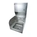 BK Resources BKHS-W-SS-SS-TD 9" Wall Mounted Hand Sink without Faucet - with Soap & Towel Dispenser 1 image