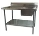 BK Resources BKMPT-3048S-RHD 48" Work Table with Prep Sink, Bowl On Right - 18 Gauge 1 image
