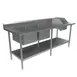 BK Resources BKPT-2-3084S-L 84" Work Table with Prep Sink, Bowl On Left - 16 Gauge (2+1 Sinks)  1 image