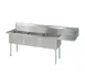 BK Resources BKS-3-1824-14-24RS 80" Three Compartment Sink, 18"W x 24"L Bowl w/Right-Hand Drainboard 1 image