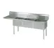BK Resources BKS-3-24-14-24L 98" Three Compartment Sink, 24"W x 24"L Bowl w/Left-Hand Drainboard 1 image
