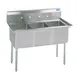 BK Resources BKS-3-24-14 77" Three Compartment Sink, 24"W x 24"L Bowl Without Drainboard 1 image
