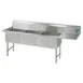 BK Resources BKS6-3-24-14-24RS 100" Three Compartment Sink, 24"W x 24"L Bowl w/Right-Hand Drainboard 1 image
