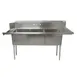 BK Resources BKSDT-3-1820-14-RS 72" Dishtable with Potsinks, Right Drainboard, 3 Bowls, Soiled 1 image