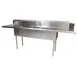 BK Resources BKSDT-3-20-12-20LSPG 100" Dishtable with Potsinks, Left Drainboard, 3 Bowls, Soiled 1 image